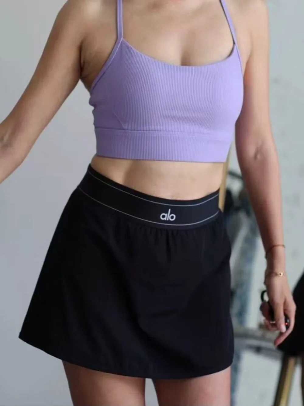 👑Alo Yoga Match Point Tennis Skirt Blac